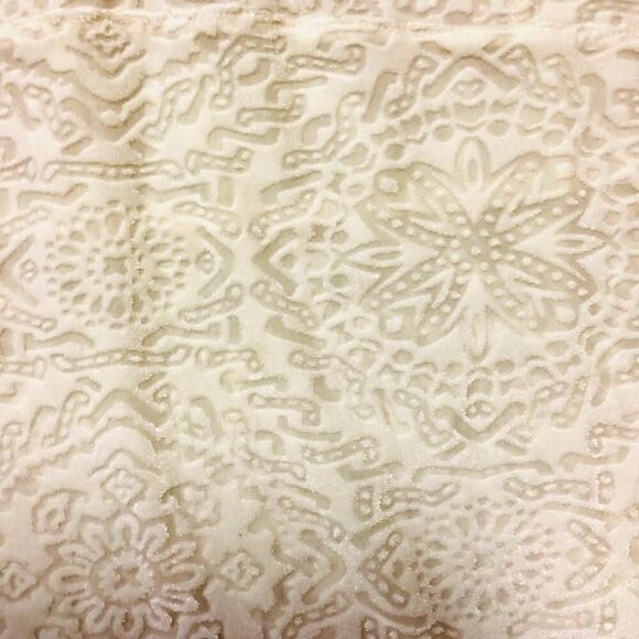 Style & Co. Women's Velvet Floral Textured Pattern Keyhole Boho Top in Ivory XL - Picture 3 of 7